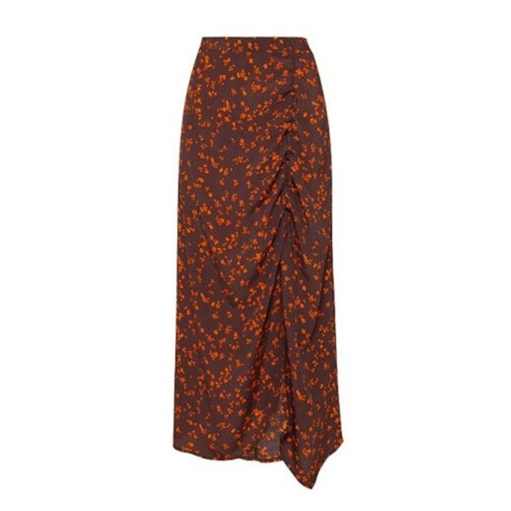 OVS Women´s Flare A Line Orange Floral Midi Boho Skirt Size EUR 42/ 11